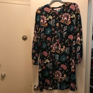 Silk retro print LOFT dress
